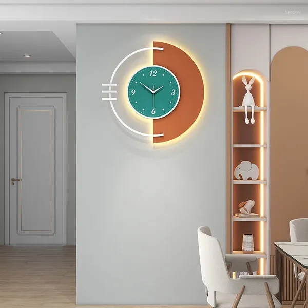 Настенные часы, современные светодиодные светильники для декора гостиной и бесшумный механизм Tirelire Japonaise