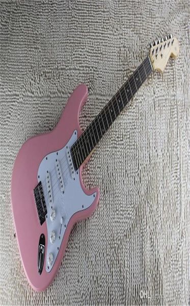 En kaliteli özel pembe gövde gül ağacı kabuklu elektro gitar stok whole6132052