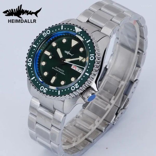 Armbanduhren Heimdallr SKX007 Taucheruhr für Männer Saphir 20bar wasserdicht C3 leuchtende NH36 Bewegung automatische mechanische Luxus Reloj