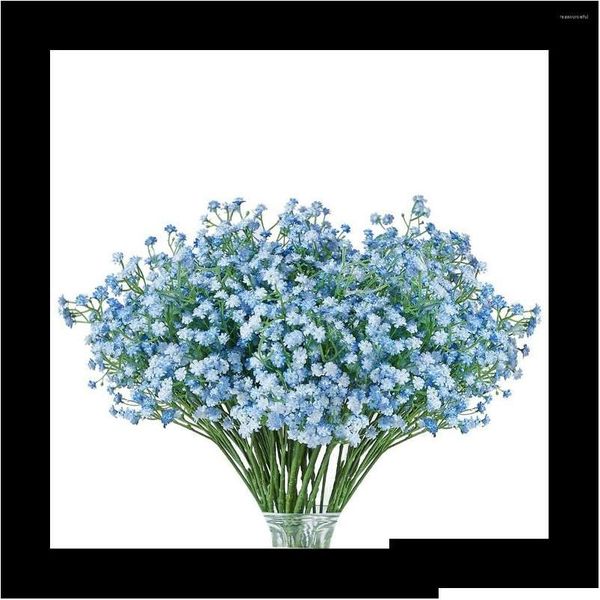 Ghirlande di fiori decorativi 12 pezzi Baby Breath Gypsophila Piante artificiali Decorazione del partito Real Touch Fai da te Giardino domestico Consegna di goccia Fe Dhi5V