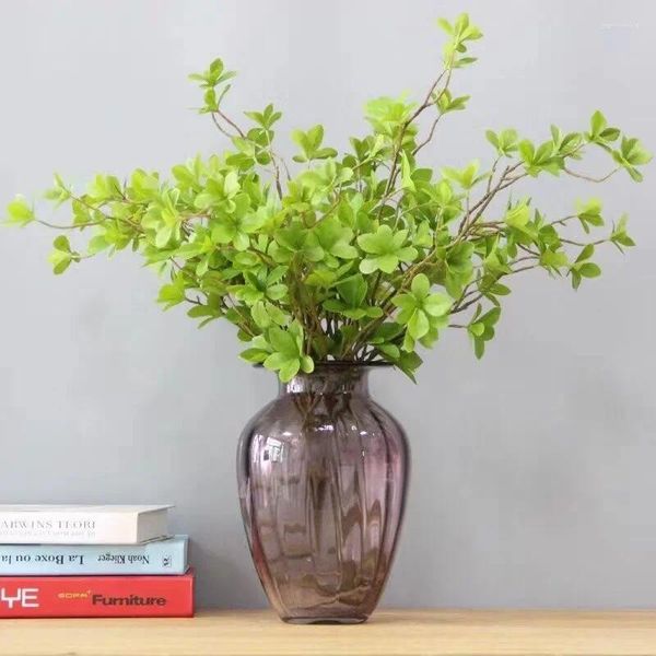 Flores decorativas 66cm artificial tenuifolia ficus ramo de árvore folhas falsas flor decoração de casa longa decoração de casamento