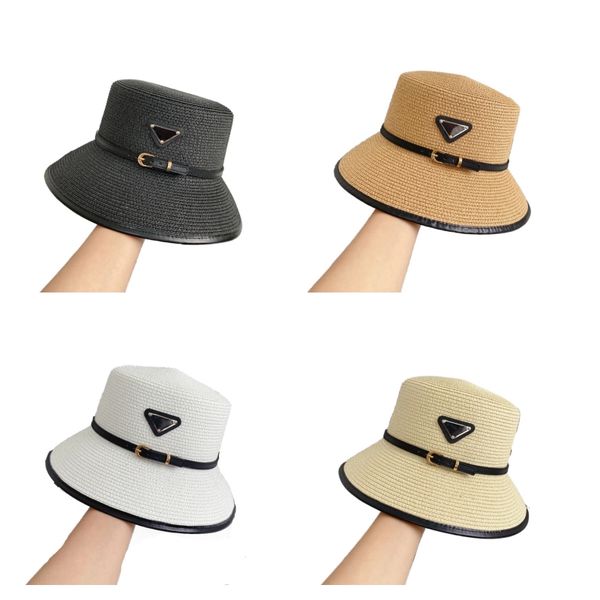 Triângulo chapéus designers homens palha casquette luxo balde chapéu retro aba larga moda ornamento de alta qualidade gorras carta clássicos fa0119 H4