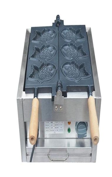 110v 220v elétrica 3 peças máquina de fazer taiyaki peixe waffle ferro lanches equipamento320f4114634