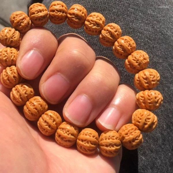 Cabeça de macaco esculpida Jingbaleng Walnut Bodhi 12 mm cerca de 20 pulseiras