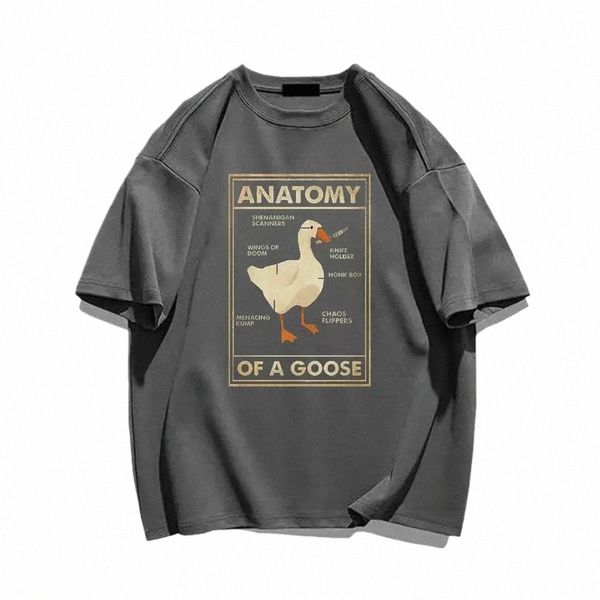 Gans Anatomie Lustige Ente Grafik Gamer Retro Herren Schwarz T-Shirt Gothic Herren T-Shirt Ullzang Street Plus Size Damen T-Shirt C4Py#