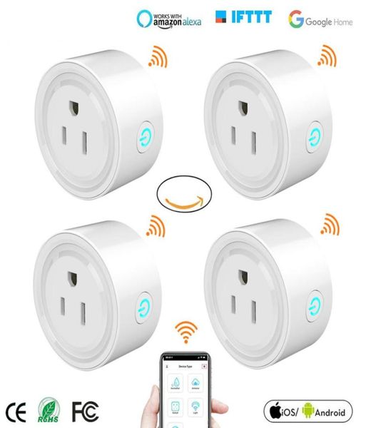 Mini ABD WiFi Fiş Akıllı Zamanlama Soketi Kablosuz Çıkış Ses Kontrolü Akıllı soketler Alexa Google Home Tuya App5926932