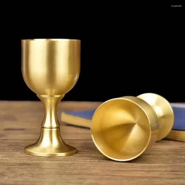 Canecas 1 pc copo de vinho anti-ferrugem ouro bronze beber licor copo caneca para festa de casamento cena jantar decoração