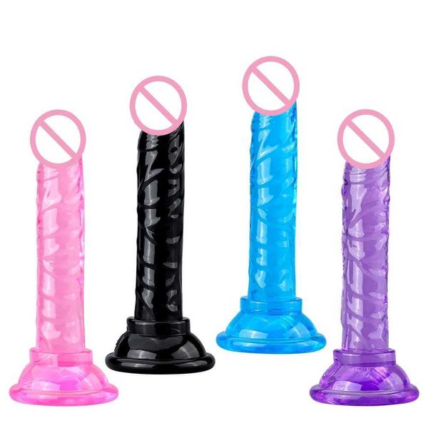 Nxy Dildos Dongs Kristalldildo Außenhandel Saugnapf Mini Simulation Kleiner Phallus Mehrfarbige weibliche Dildos Pistole Sexprodukt 240330