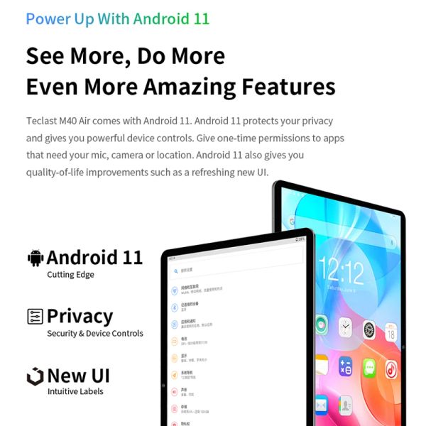 Teclast M40 AIR 10.1 Zoll BOE Tablet 1920x1200 FHD 8 GB RAM 128 GB UFS2.1 P60 Octa Core Android 11 Tablets 4G Network GPS Typ-C