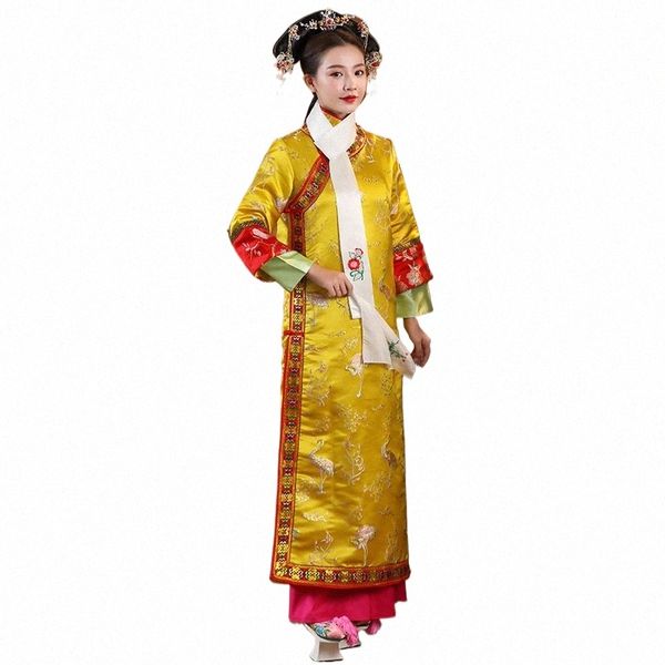 Древние китайские женщины королева одежда фея династии Цин платье принца ТВ фильм одежда L97D #