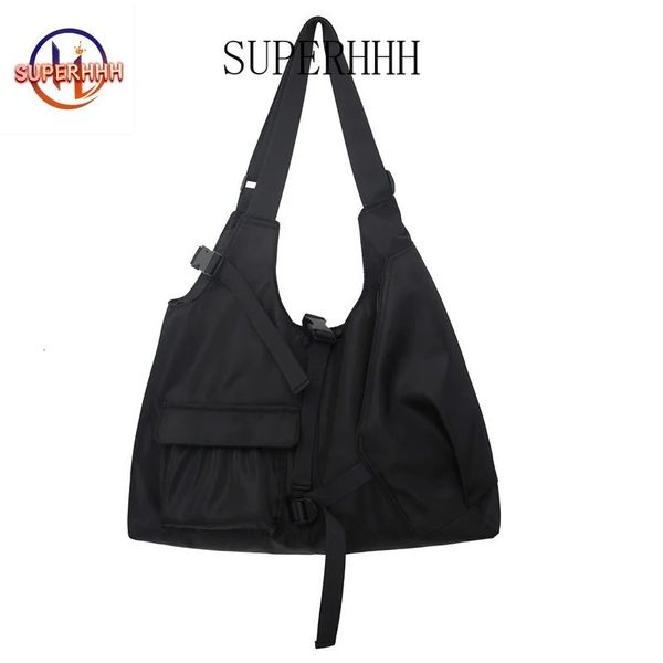 Moda verão bolsa de alta capacidade náilon workwear senhoras estilo coreano hobos saco juventude crossbody ombro 240326