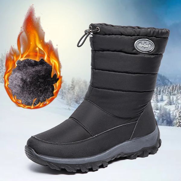 Botas Botas Botas Sapatos de Inverno Botas à prova d'água Botas táticas de botas de neve feminina Mantenha as botas de bota de inverno de pele quente