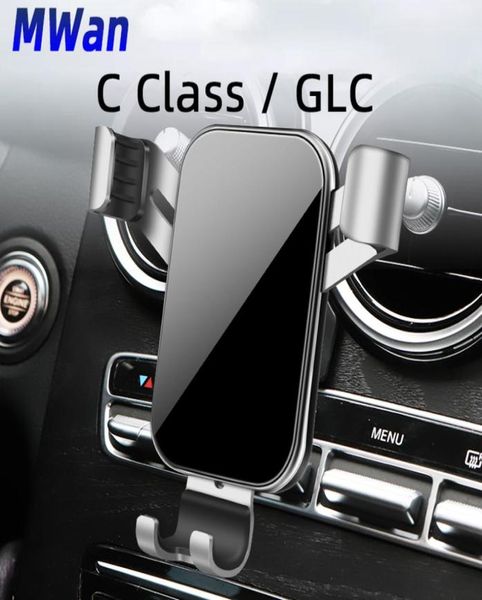Suporte do telefone móvel do carro monta suporte de navegação gps para mercedes cclass w205 glc w253 interior6295514