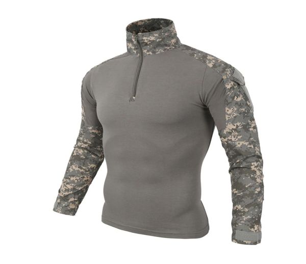 Multicam uniforme de manga longa t camisa masculina camuflagem exército combate paintball roupas Tactical8982985