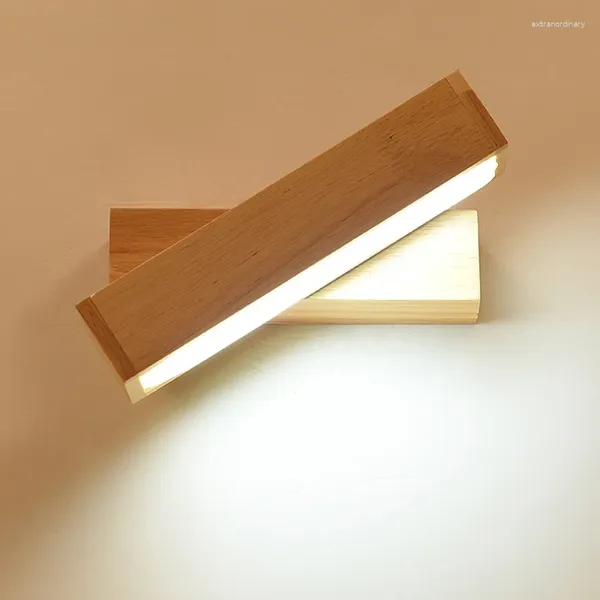 Duvar lambası İskandinav ahşap lambalar Led Modern Ahşap Sconce Işık Armatürleri Yatak Odası Başucu Banyo Ev Sanat Dekoru Lüminaire