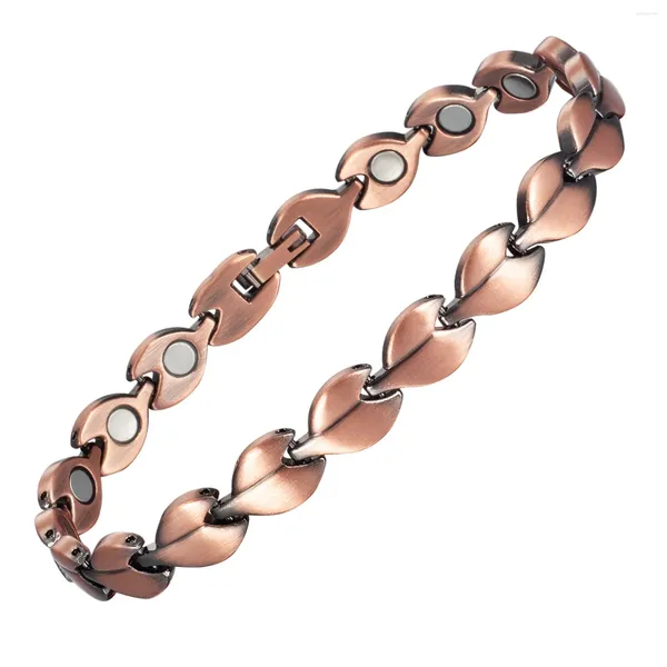 Cavigliere Wollet Cavigliera in rame puro per donna Bracciale magnetico alla caviglia con magneti Solido al 99,9% 9,44 pollici Regalo di San Valentino