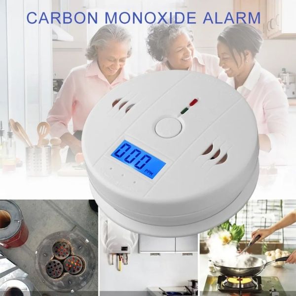 2024 Sensitive Home CO2 -Sensordetektor Wireless CO Kohlenmonoxidvergiftung Rauchgassensor Warnalarmdetektor LCD -Indikator sicher, sicher,