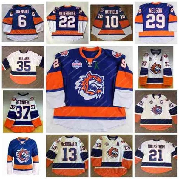 24S 40personalizza Maglia da hockey Bridgeport Tigers 10 Scott Mayfield J 6 esse Joensuu 29 Brook Nelson 13 COLIN MCDONALD 22 Nino Niederreiter