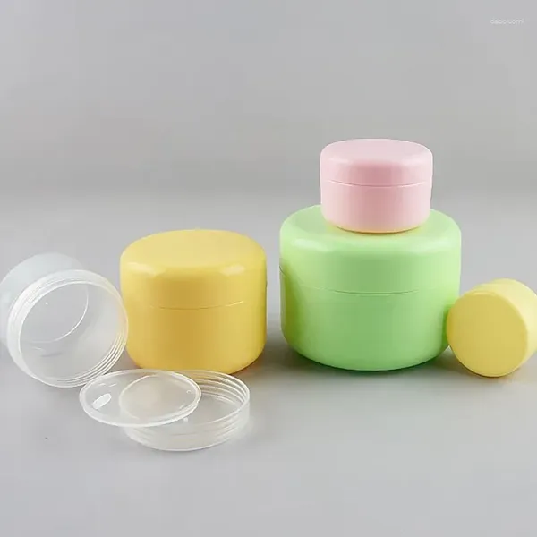 Bottiglie di stoccaggio Barattolo di crema vuoto colorato Contenitore per trucco cosmetico Bottiglia rotonda riutilizzabile Scatola di plastica Strumento da viaggio 10g