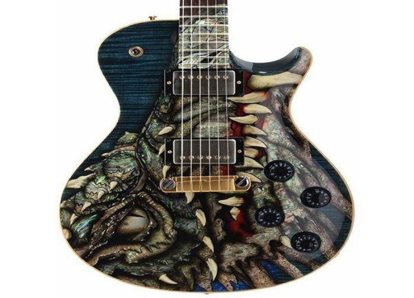 Paul Reed Dragon 2002 Singlecut Limited, серо-черная электрогитара, топ из огненного клена, морское ушко, инкрустация белым жемчугом, обёрточная бумага Tai4722050