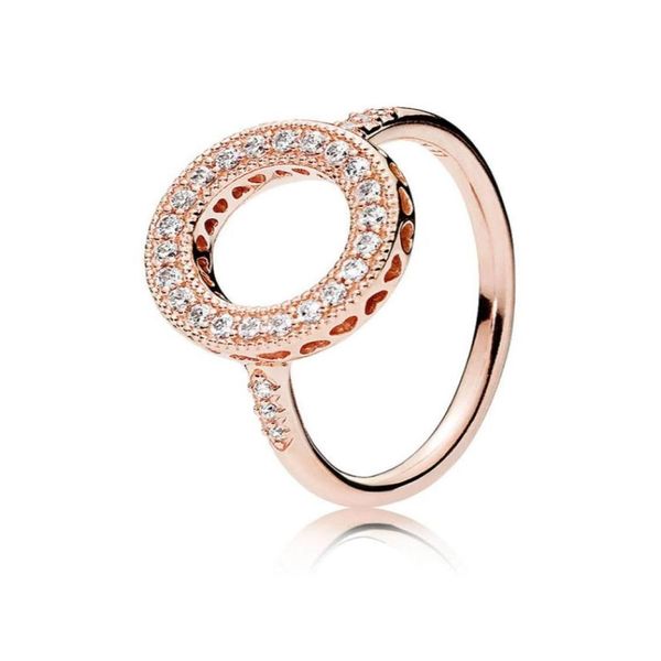 Anéis Autênticos 925 Sterling Sier Hearts Define Caixa Original para 18k Rose Gold Halo Ring1543981 Drop Delivery Jóias Anel Dh5hn