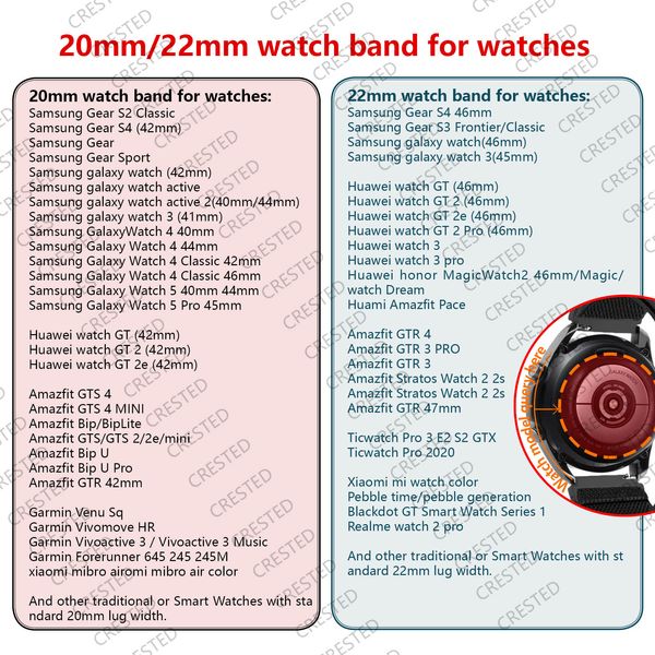 20 -миллиметровый ремешок для Samsung Galaxy Watch 4/6 Classic/5 Pro/46 мм/активный 2/S3 Эластичный сольный браслет Huawei Watch GT 2E Pro Band
