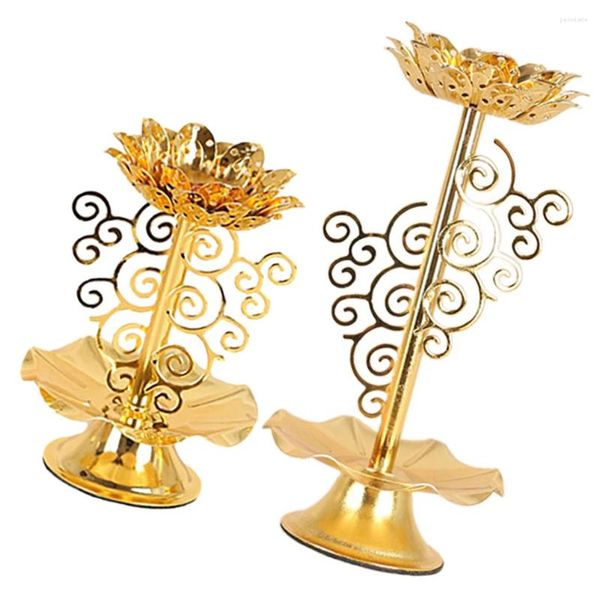 Portacandele Base per lampada da tavolo per ornamento da tavolo da 2 pezzi per figurine in stile decorativo domestico Lotus