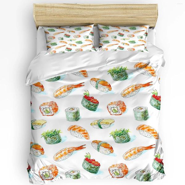 Conjuntos de cama Conjunto de sushi japonês 3 pcs meninos meninas capa de edredão fronha crianças adulto colcha cama dupla casa têxtil