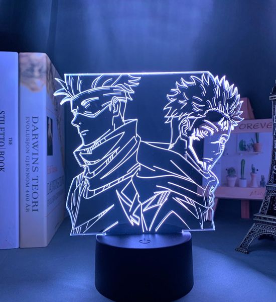 Anime lambası Satoru Gojo Jujutsu Kaisen LED Gece Işık Yuji Itadori Oda Deco Doğum Günü Hediyesi Lambası3479303