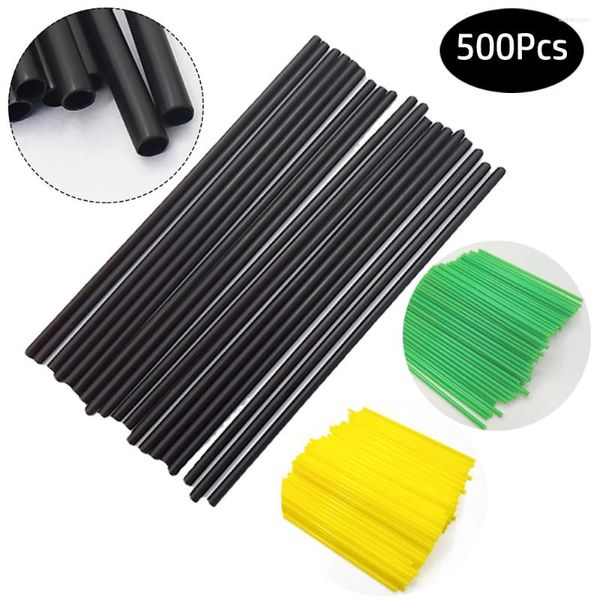 Cannucce 500 pezzi agitatori per caffè sorso cannuccia 5 pollici 13 cm plastica nero giallo tè verde bastoncini da cocktail per la festa nuziale