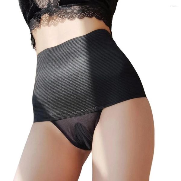 Mutande Uomo Donna Mutandine gay Slip sexy Intimo trasparente Vita alta Lingerie Pancia Slim Body Shaper Elastico