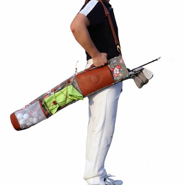 Tourb Golftasche Canvas Sunday Golfschläger Tragetasche Leichte Reisetasche Driving Range Aufbewahrungshülle Fi Design Damen 83CM y7OL #
