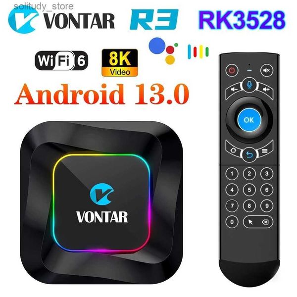 Set Top Box VONTAR R3 RGB TV box Android 13 Rockchip RK3528 suporta vídeo 8K BT5.0 Wifi6 suporta entrada de voz do Google configurações do media player top box Q240330