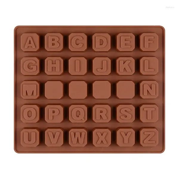 Moldes de cozimento molde de silicone 26 letras do alfabeto bolo decoração bakeware quadrado chocolate cozinhar ferramenta diy decoração de casamento