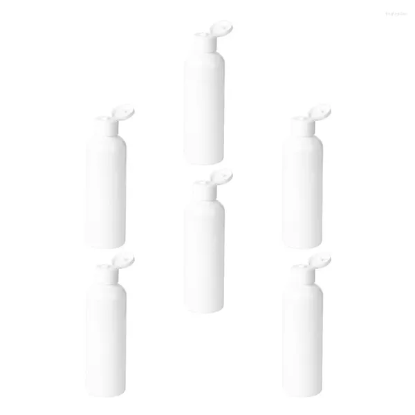 Garrafas de armazenamento 6pcs 200ml espremedor vazio com tampa recipientes de viagem transparentes tamanho recarregável para líquidos de loção de shampoo