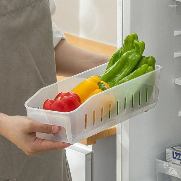 Bottiglie di stoccaggio 3 griglie Contenitori per frigorifero Cassetto in plastica Tipo Scatola per alimenti Salvaspazio Trasparente Congelatore Organizzatore Cucina