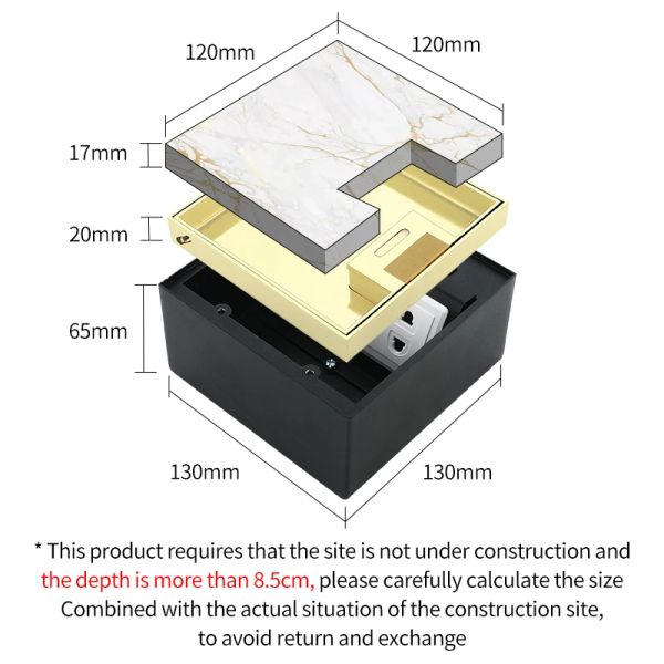 Оптовые мраморные полы розетки ЕС выходы Уточненные электрические выходы на полу наполовину 250 В встроенный розетка