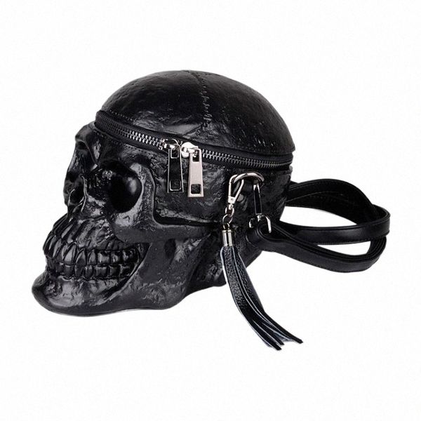 fi Designer Satchel Package Skull BagsOriginality Mulheres Bag Engraçado Skelet Head Black Handbad Único Pacote V2lS #