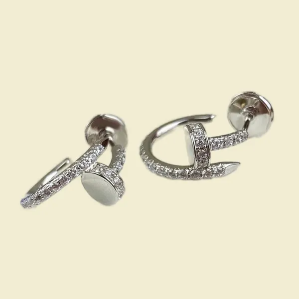 Brincos vintage de designer de unhas, joias banhadas a prata para mulheres, brincos de luxo, designer feminino para orelhas sensíveis, designer hipoalergênico de alta qualidade zh208 E4