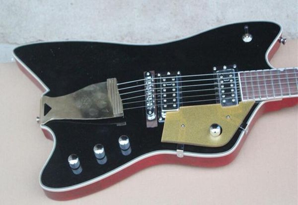 Custom G6199 BillyBo Jupiter Thunderbird E-Gitarre mit schwarzer Decke, Korpus aus rotem Mahagoni, funkelndes Gold, Schlagbrett 5915462