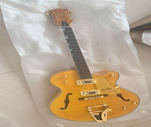 Smerigliatrice per chitarra interamente personalizzata ch 6120 modello jazz chitarra elettrica hardware dorato marrone di alta qualità 20190615 5850304