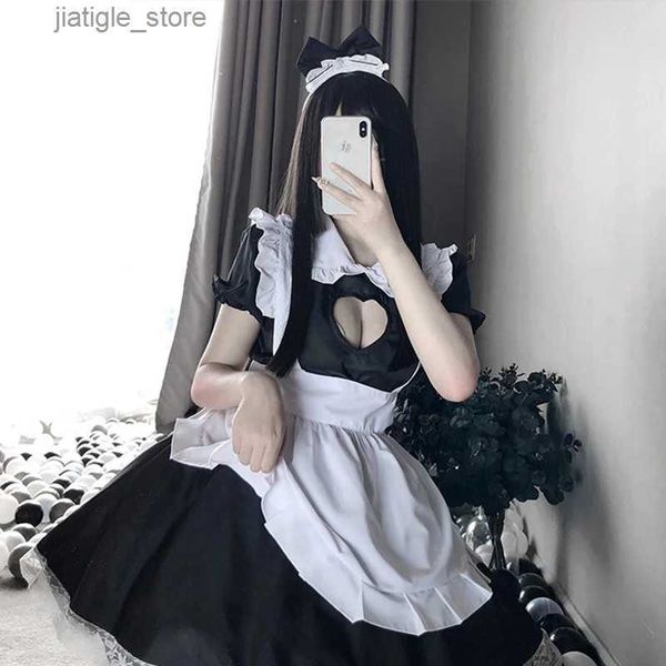 Sexy set neue erotische Rolle spielen süße Live -Show Frauen sexy Dessous Lolita Kostüm Cosplay japanische Maid Diener Babydoll Kleid Uniform Y240329