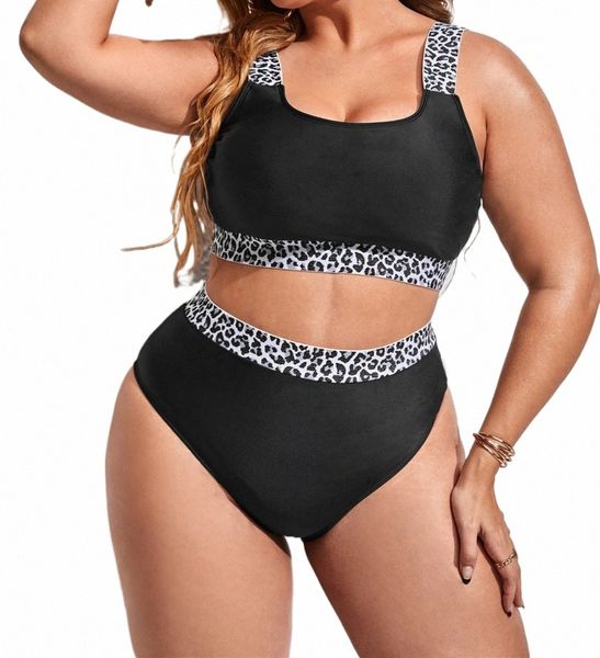 Plus Size Regata Cintura Alta Biquíni Maiô Feminino Beachwear Trajes de Banho X590 #