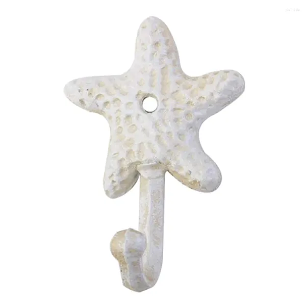 Cozinha armazenamento estrela do mar ferro fundido ganchos de parede decorativos casacos aventais chapéus toalhas praia oceano tema chique metal