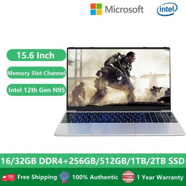 2024 Laptop a buon mercato Windows 11 Woman Ufficio Notebook Netbook Student Netbook 15,6 pollici di 12 ° gene Intel N95 32 GB DDR4 1TB WiFi