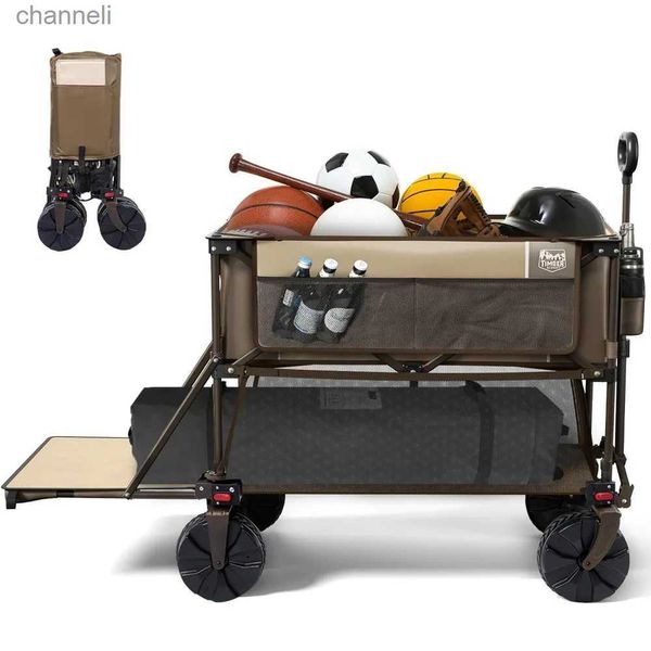 Camp Furniture 400 l klappbarer Doppeldeckerwagen mit großem Fassungsvermögen, 54 extra langer Verlängerungswagen, 450 lbs, zusammenklappbarer Hochleistungswagen YQ240330