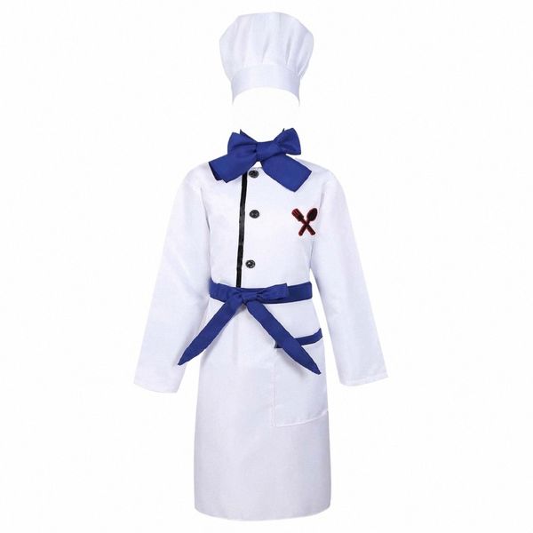 bambini Costumi Cosplay Apr Vestiti Kid Ragazzi Ragazze Cucina Artigianale Pittura Chef Top da cucina con sciarpa Apr e cappello Set c9yb #