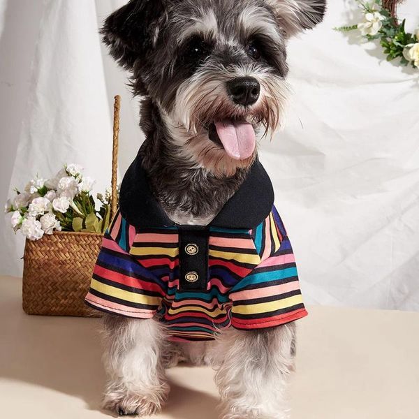 Cão vestuário verão esportes listrado meninos camisa ins roupas chihuahua ropa perro XS-XL animais de estimação roupas para cães pequenos