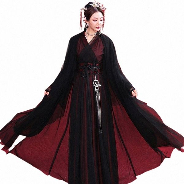 Frauen Hanfu Dr Oriental Dance Kostüme Chinesische Traditial Alte Schwarze Fee Hanfu Orientalische Fee Princ Outfits SL4507 5326#