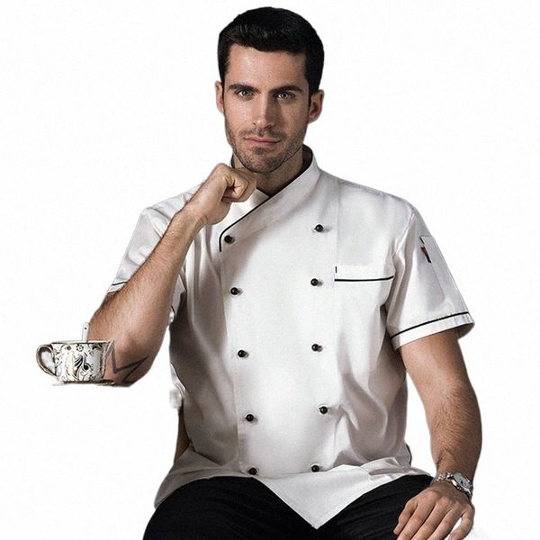 jaqueta de chef uniforme roupas food service catering restaurante cozinha trabalho chef outfit cozinheiro jaqueta roupas uniformes DD1008 81Fc #
